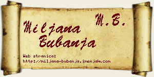 Miljana Bubanja vizit kartica